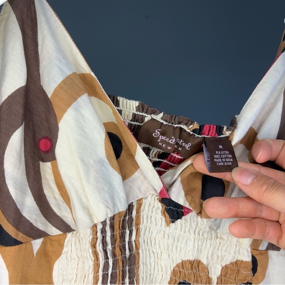 Speed Control Y2K Ruched Swirl Print Babydoll Dress - Picture 4 of 5